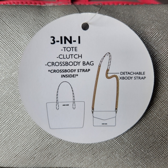 Tote & Crossbody Bag - Pink & Silver - Anne Klein - Picture 6 of 8